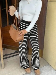 SHEIN Unity Women's Fashionable Striped Loose Casual Pants