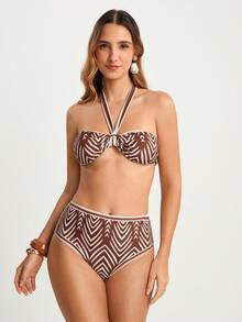 CAJUNI 女士海滩度假休闲比基尼套装 - 彩色 - 查看 3