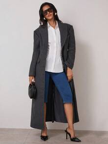 COSMINA 女士直筒七分牛仔短裤，高腰修身款 - 藍色 - 查看 5