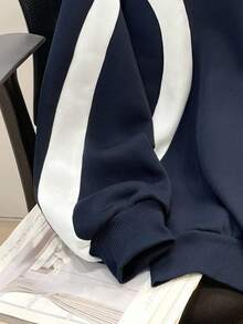 SHEIN Felpa con cappuccio casual oversize da donna con stampa a blocchi di colore, lettere e motivo leopardato, per autunno e inverno