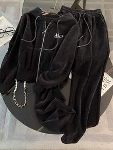 Resyla 大码女式两件套拉链连帽衫