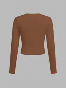 SHEIN Bộ 3 áo thun cổ tròn tay dài in họa tiết trái tim da báo cổ điển, phong cách đường phố thường ngày dành cho bé gái tuổi teen - Nhiều màu - Xem 9