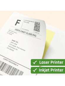 15 hojas - Etiquetas de dirección de envío grandes, pegatinas de etiquetas de envío para paquetes, contenedores de almacenamiento - 4 por hoja, 60 piezas