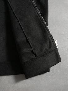 PAVTROS Men's Street Fashion Zip-Up Long Sleeve Jacket,Windbreaker/Outdoor Windbreaker,Baggy,Streetwear,Grunge - Black - View 13