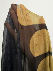 CAJUNI 女士海滩度假印花罩衫 - 咖啡棕 - 查看 8