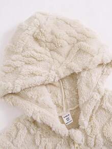 Girls Casual Diamond Pattern Reversible Fleece Hooded Zip-Up Jacket And Simple Fleece Pants 2 Pieces Set, Autumn/Winter