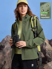 In My Nature 女士休闲纯色户外夹克 徒步服 女士户外服装 女士绿色运动服 女士休闲运动夹克 - 橄欖綠 - 查看 8