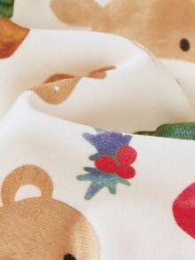 Cozy Pixies Bộ 2 áo len dệt kim cổ tròn dài tay mềm mại họa tiết ông già Noel và tuần lộc cho bé gái kèm quần cạp chun - Màu be - Xem 7