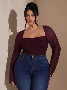 SHEIN BAE بدلة نسائية أنيقة بأكمام طويلة باللون البنفسجي الباذنجاني المميز، مناسبة للخريف والشتاء