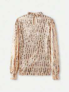 Maija Damska bluzka z kołnierzykiem stójką i rękawami typu raglan, błyszcząca, uniwersalna i swobodna