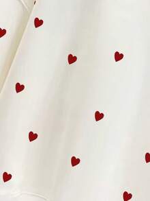 EMERY ROSE 新款流行心形印花圆领运动衫，适合大码女款