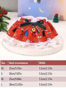 PETSIN 1 件宠物圣诞蕾丝项圈；宠物围兜；猫项圈；狗围兜；蝴蝶结铃铛项圈；宠物配件；宠物用品 - 彩色 - 查看 11