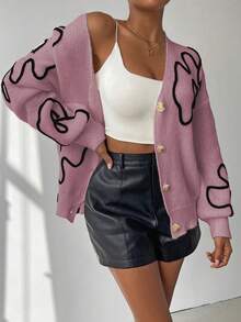 Chiquease Women's Fashion Casual Button Down Dolman Sleeve Cardigan - Purple - View 5