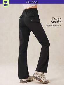 OutZeal 女式无 PFC 防水弹力尼龙修身喇叭裤户外徒步露营秋冬 - 黑色 - 查看 9