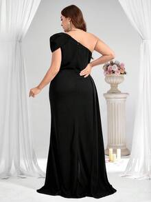 Coutiva Plus Size Formal Evening Gown (Heavily Embellished) - Black - View 2