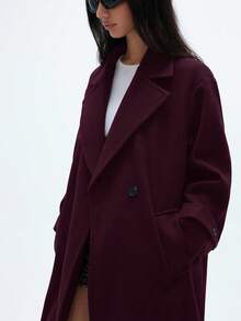 Aveloria GENKIRA Autumn/Winter New Loose Fit Soft Woolen Oversized Coat For Women, Elegant Style - Burgundy - View 1