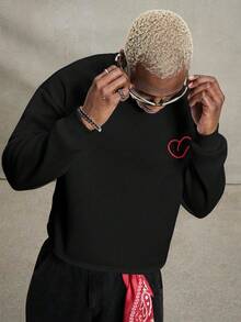 PAVTROS Felpa oversize casual da uomo con grafica "WHERE IS LOVE?", maglietta corta con slogan, stile streetwear, adatta per l'inverno