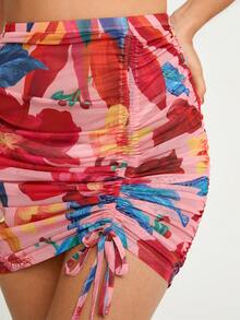 CAJUNI 女士海滩度假褶饰花卉长款罩衫 - 彩色 - 查看 7