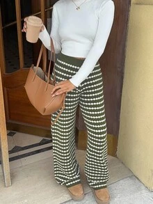 SHEIN Unity 女士时尚条纹宽松休闲裤 - 彩色 - 查看 3