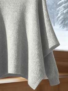 GlowEve كنزة صوفية محبوكة بياقة عالية باللون الأحمر الأنيق للنساء، خريف/شتاء