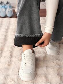 SHEIN Tall 女式休闲基本款宽松口袋牛仔裤 - 灰色 - 查看 7