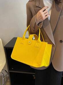 1个大号加厚毛毡布收纳袋，北欧出口毛毡柴火袋，结实耐用的便携式购物袋，适用于房车、户外露营、野餐、办公旅行 - 多色 - 查看 10