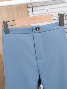 SHEIN 男童休闲直筒保暖裤，适合上学、花园、生日、秋季、万圣节、圣诞节、感恩节等场合穿着；女童冬季保暖裤