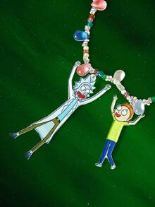 Rick and Morty X SHEIN Vòng cổ hạt cườm cho nữ - Nhiều màu - Xem 2