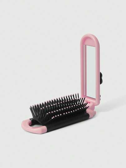 Betty Boop | ROMWE Customized Cartoon Character Graphic Comb, Portable Hair Brush With Air Cushion, 2-In-1 Folding Comb And Mirror, Back To School Accessory