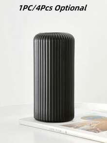 1PC/4Pcs Ceramic Look Plastic Composite Vase, Unbreakable Vase, Height 7.8 Inch Plastic Vase, Simple Tabletop Vase, Dried Flower Vase For Pampas Grass Decoration And Artificial Flower Vase For Home Decor, Bohemian Vase For Wedding Party Table Home Decor, Home Decor, Flower Vase, Centerpiece, Table Decor - Black - View 8