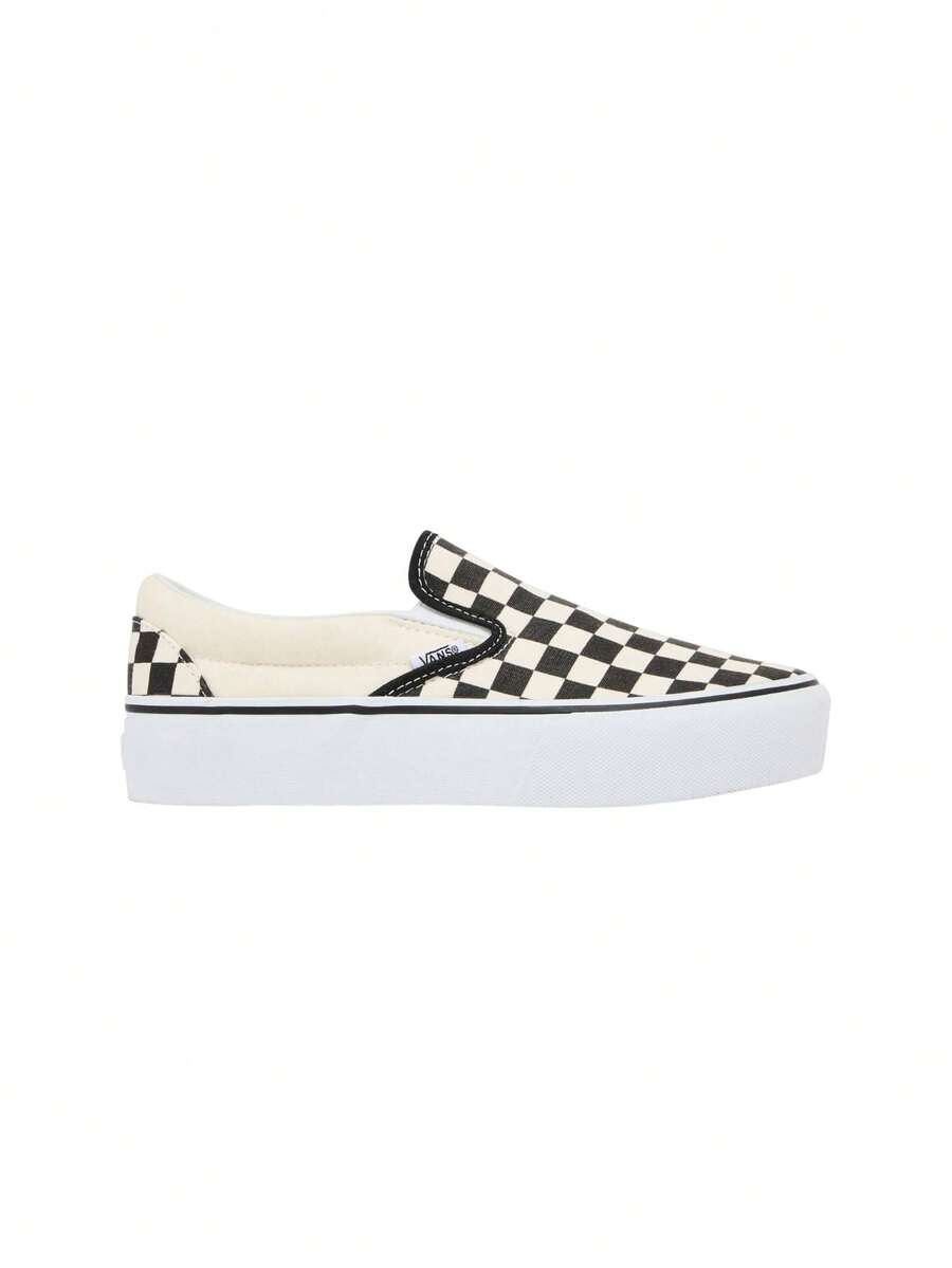Ua Classic Slip-On Platform Women's Sneakers Black White V18E - Black and White - View 1