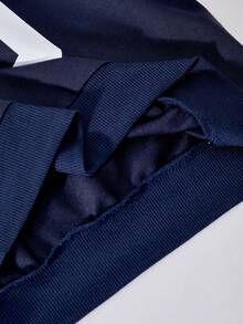 Sparklyn 2 件套青少年女孩休闲宽松落肩衬衫领衬衫和裙子套装 - 寶藍色 - 查看 6