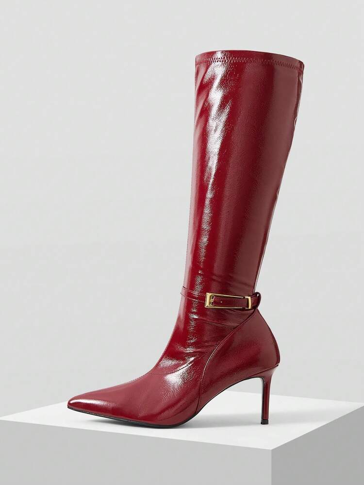 FASHION POINTED TOE SLIM HIGH HEEL ELASTIC BOOTS FOR WOMEN FOR CHRISTMAS