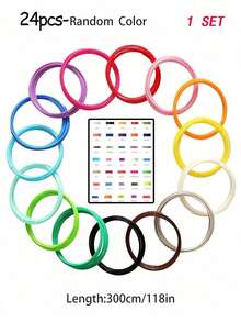 3D 笔耗材替换芯 PLA，24 种颜色，每种颜色 1.75 毫米，9.85 英尺，共 236 英尺，适用于智能 3D 笔和 3D 打印机的 3D 打印笔耗材 (24) 返校 - 彩色 - 查看 7