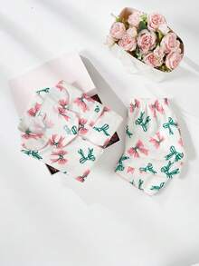 School Girl Pajamas, Girls' Cute Cherry Print Long Pants And Long Sleeve Casual 2 Pieces Loungewear Set - Apricot - View 3