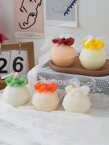 3D圣诞圆形铃铛香薰硅胶蜡烛模具DIY香石石膏皂水泥模具圣诞元素设计硅胶树脂模具烛台石膏工艺品礼品模具家居节日装饰摆件 - 白色 - 查看 7