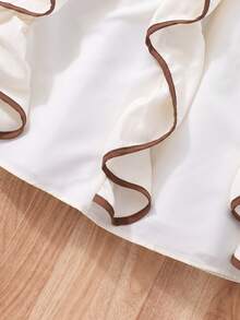 青少年女孩时尚甜美仿珍珠泡泡袖连衣裙 - 彩色 - 查看 6