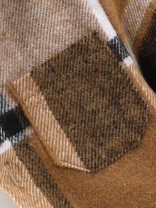 SHEIN 男小童格紋補丁貼口袋連帽外套不帶T恤