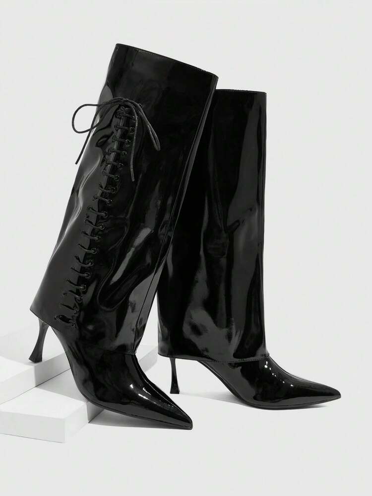 CUCCOO SZL Fashionable Sexy Pointed Toe Slim High Heel Over-The-Knee Boots