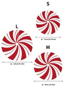 Classic Red & White Peppermint Candy Christmas Tree Skirt - Rustic Double Swirl Design For Home, Office & Party Decor - Perfect Holiday Gift Idea - Red - View 6