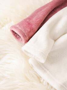 4pcs Baby Girl Valentine's Day Cute Heart & Cloud Print Crew Neck Long Sleeve Top And Soft Thermal Lined Pajama Pants Set Graphic