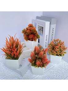 4/1 chậu cây nhân tạo mùa thu - Cây xanh mô phỏng bằng nhựa màu mùa thu - Trang trí nhà tắm, Trang trí bàn ngày lễ - Trang trí theo mùa thu/đông, Halloween, Ngày Thánh Patrick - Trang trí chậu cây mùa thu trong nhà kiểu nông trại (có bình đựng màu đen trắng), Trang trí tiệc ngày lễ, Trang trí mùa thu, Trang trí phòng, Trang trí phòng ngủ, Trang trí Giáng sinh - Nhiều màu - Xem 6