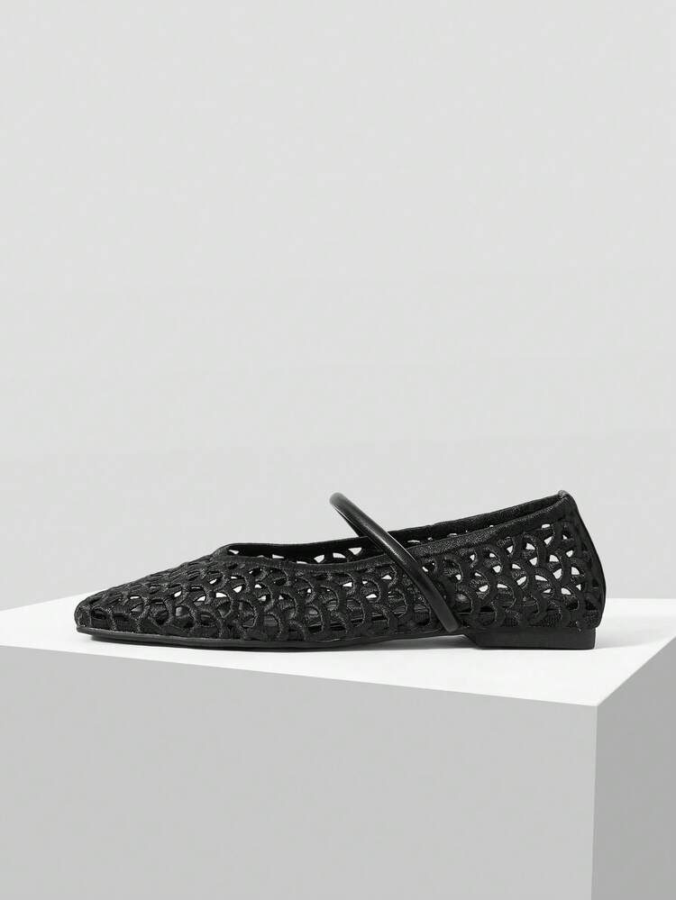 VINTAGE HOLLOW OUT FASHIONABLE ELEGANT COMFORTABLE BALLET FLATS WITH SQUARE TOE FOR WOMEN, SUMMER FOR CHRISTMAS SPRING SHOES