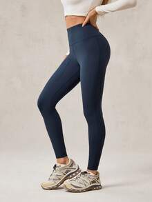 OutZeal 女式吸湿排汗收腹拉链口袋户外紧身裤徒步露营秋冬 - 藏蓝色 - 查看 11