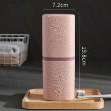 1支/2支装便携式旅行牙刷盒，带漱口杯 - 方便的刷牙杯和漱口牙刷筒，浴室必备品，旅行居家浴室装饰，秋季装饰，返校季装饰