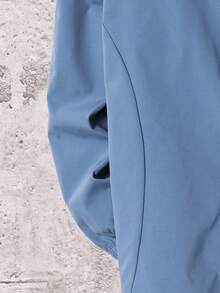 SHEIN معطف هودي مريح وفضفاض للأولاد المراهقين، طباعة رسومات حرفية، مناسب للاستخدام اليومي والمناسبات العادية - ازرق ضبابي - مشاهدة 5