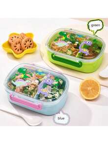 1 hộp đựng cơm trưa hoạt hình mùa tựu trường cho học sinh, nhân viên văn phòng, hộp đựng cơm trưa bằng lò vi sóng, hộp đựng cơm trưa bằng nhựa, hộp đựng cơm trưa bằng nhựa PP không chứa thìa và nĩa, hoạt hình mùa hè, khủng long nhỏ, hộp kín hai lớp - Nhiều màu - Xem 4