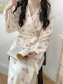 1 Piece Women's New Style Bathrobe, Korean Style Miniature Comfortable Robe, Short Dress, Short Dress, Short Dress - 彩色 - 查看 5