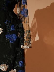 Rometta Váy hoa thêu 3D Elenzga thời trang thanh lịch, thoải mái, dễ thương, quyến rũ, cổ điển, dự tiệc, ngày lễ, cỡ lớn dành cho nữ - Nhiều màu - Xem 4