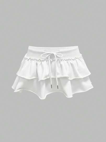 Grunge Punk Jupe mini taille basse en tissu de sweat-shirt délavé pour le festival de musique